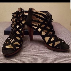 Adrienne Vittadini black lace up heels